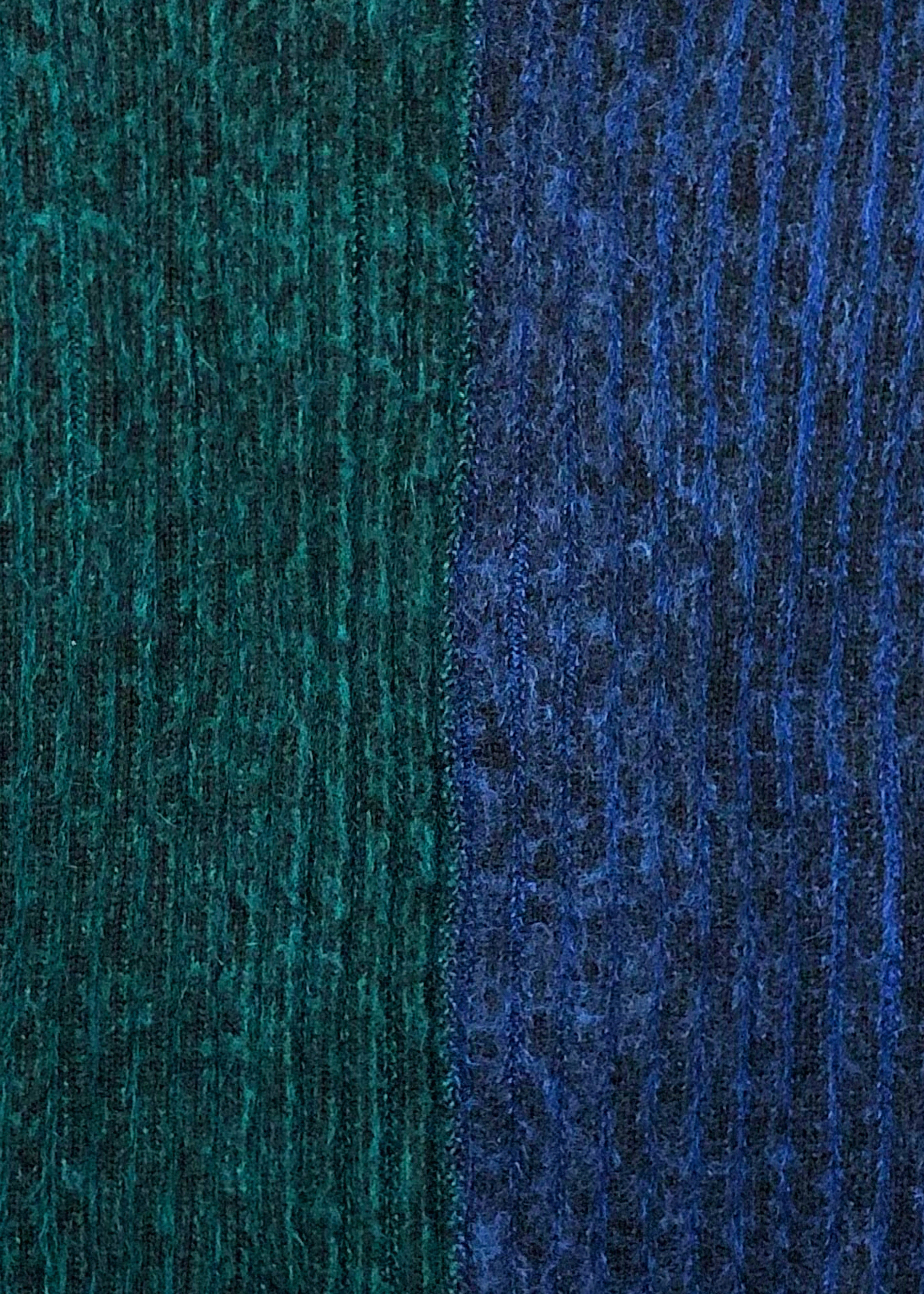 BLUE/GREEN BLOCK MOHAIR JUMPER