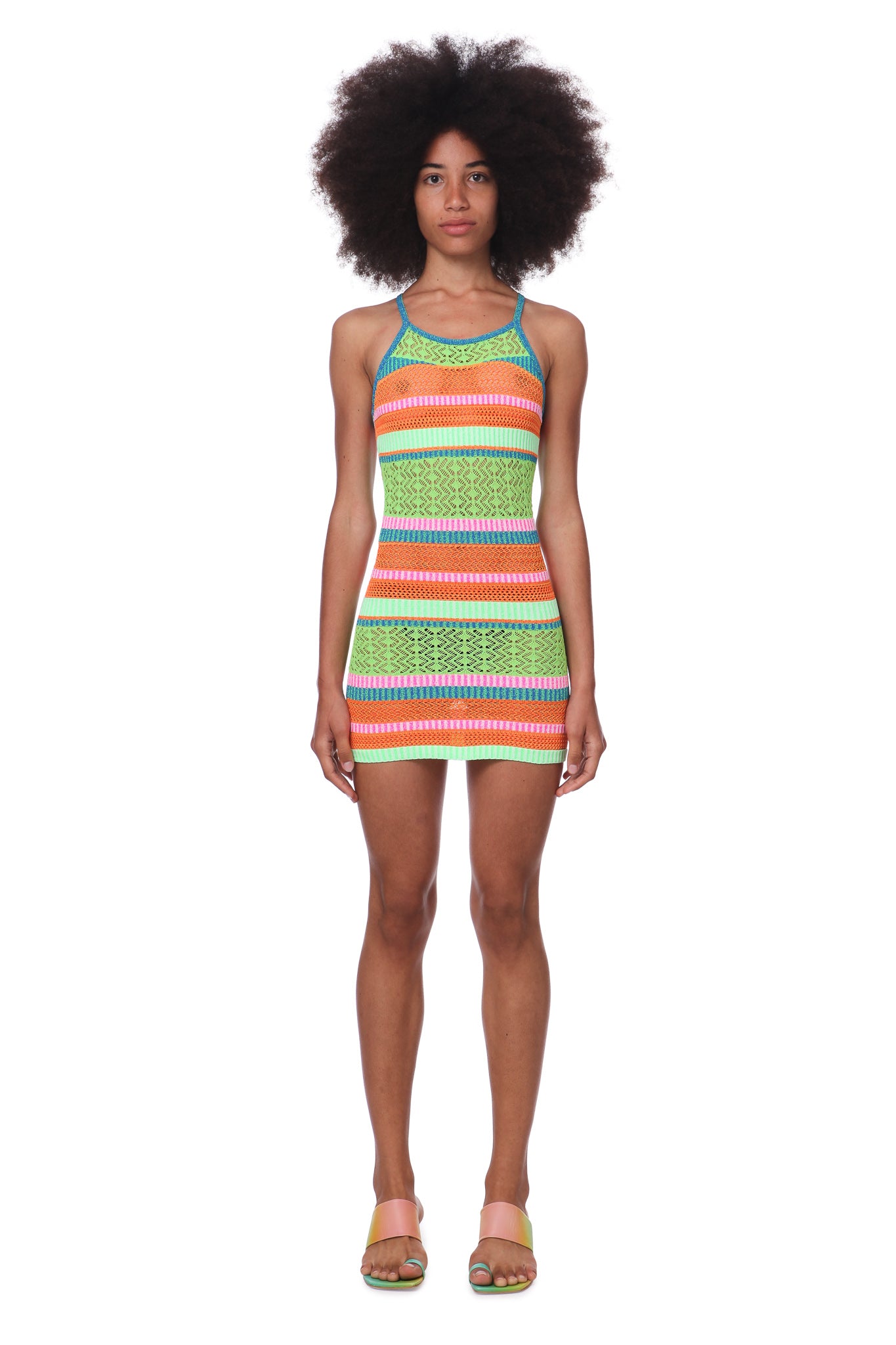 ELASTIC POINTELLE MINI DRESS