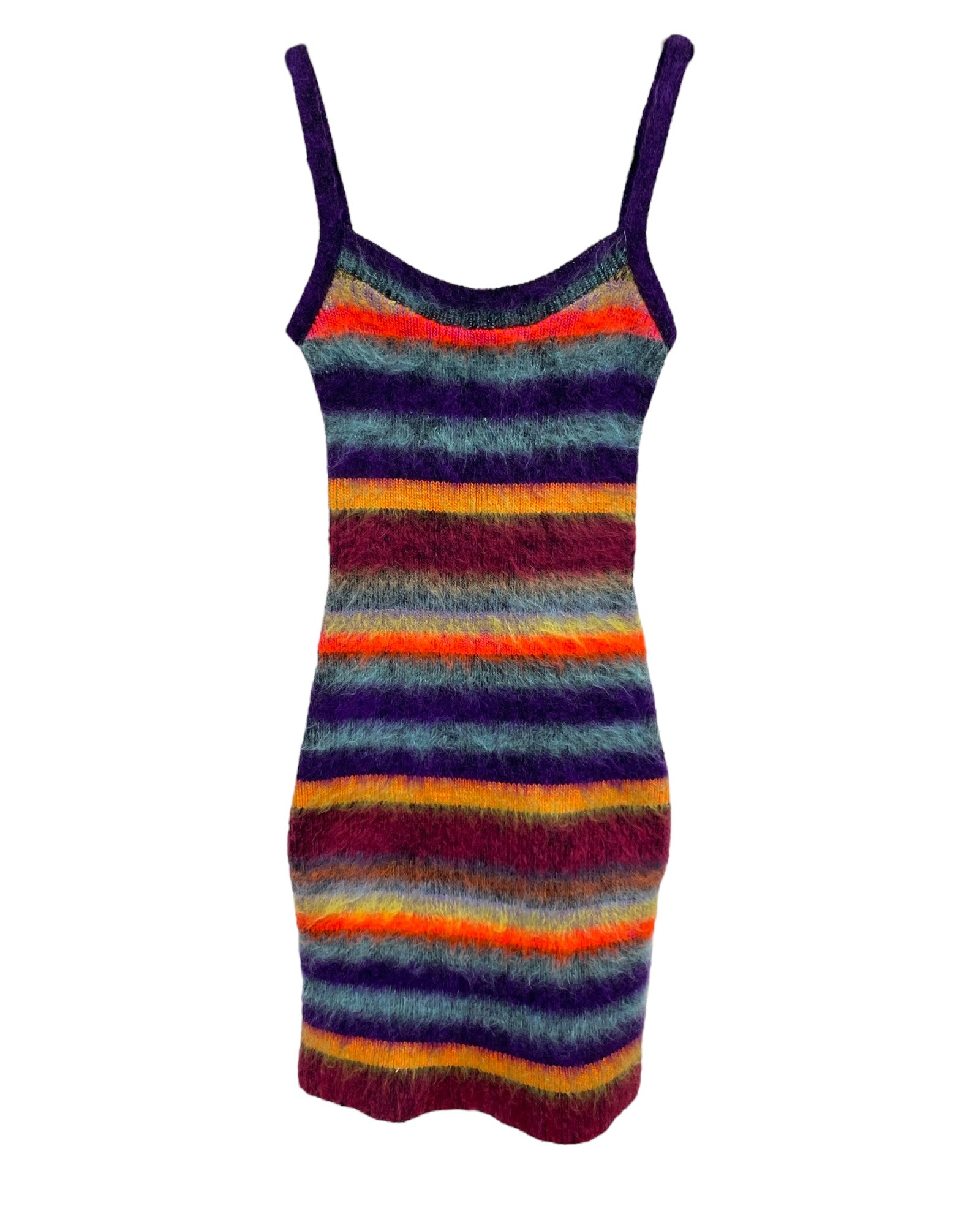 WOMENS BRUSHED MOHAIR SPAGHETTI DRESS