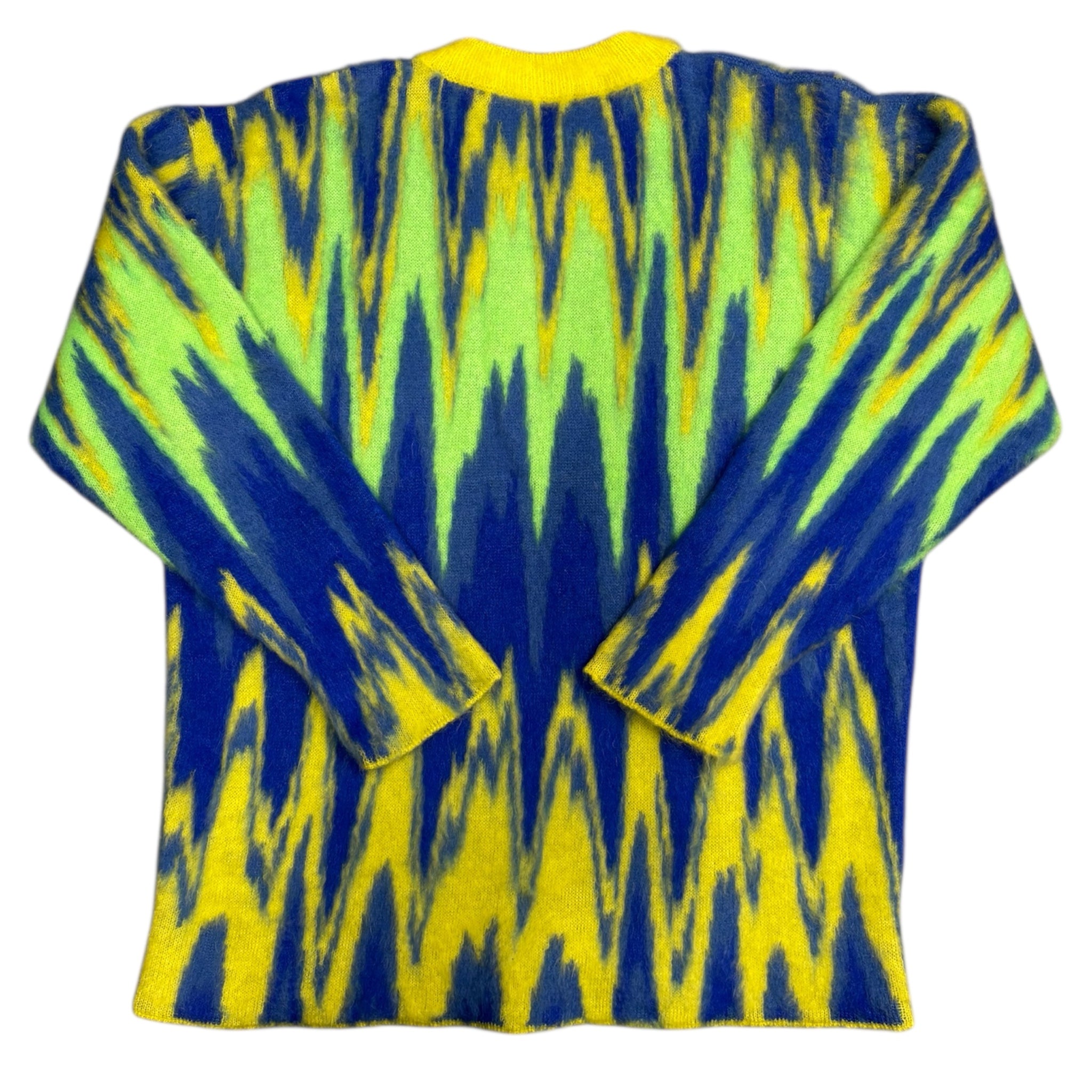 BRUSHED MOHAIR YELLOW ZIGZAG CREW