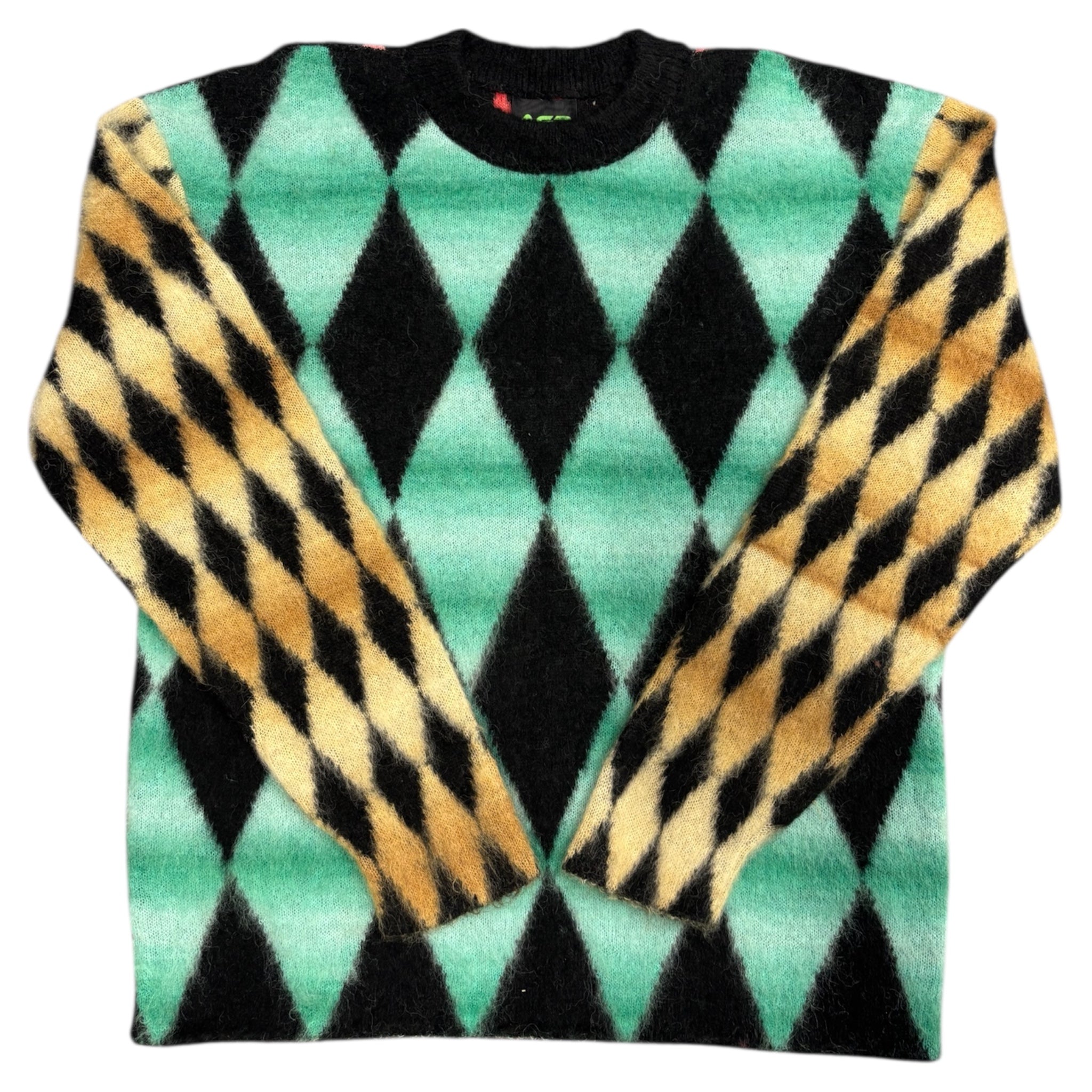 BRUSHED MOHAIR DIAMOND CREW