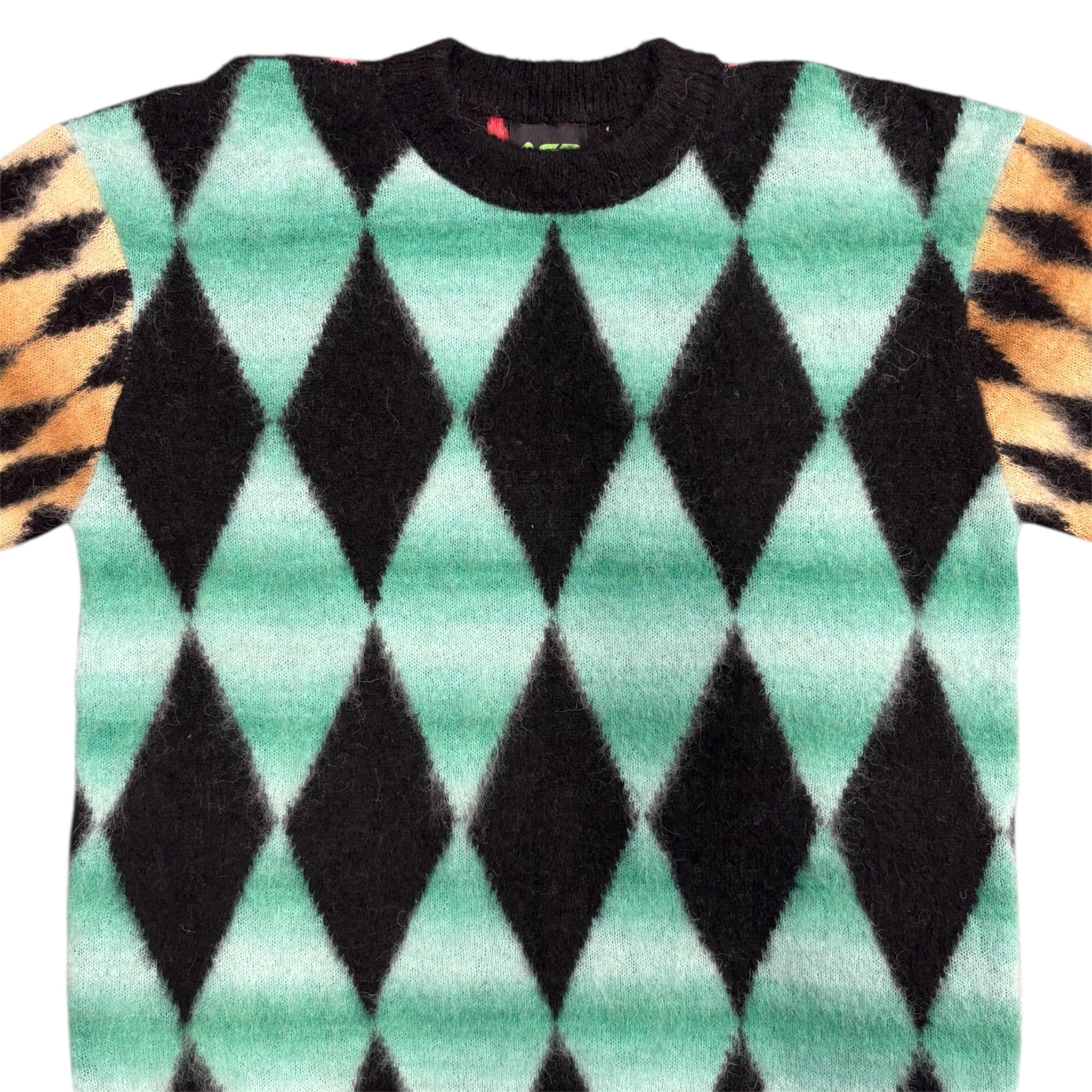 BRUSHED MOHAIR DIAMOND CREW