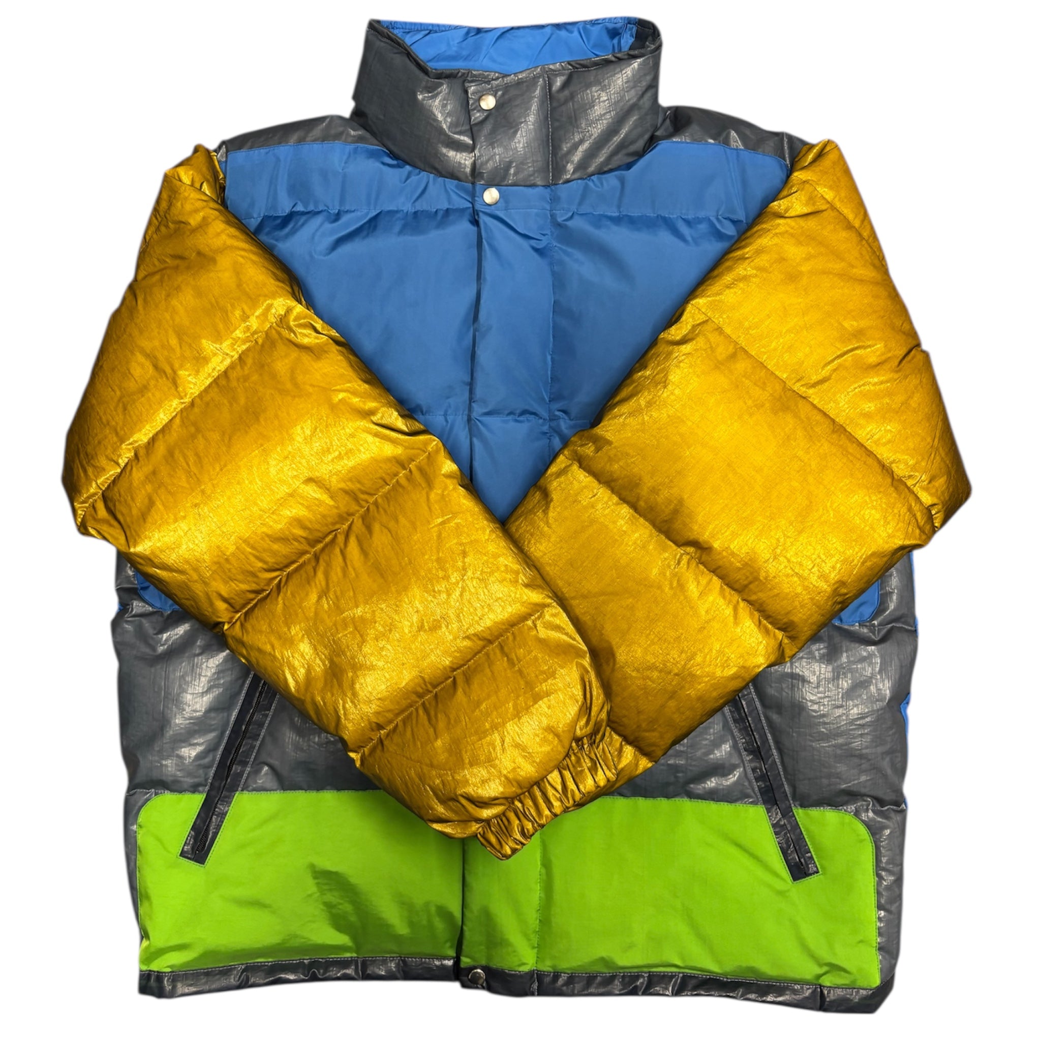 GOLD SLEEVE PANELLED PUFFER