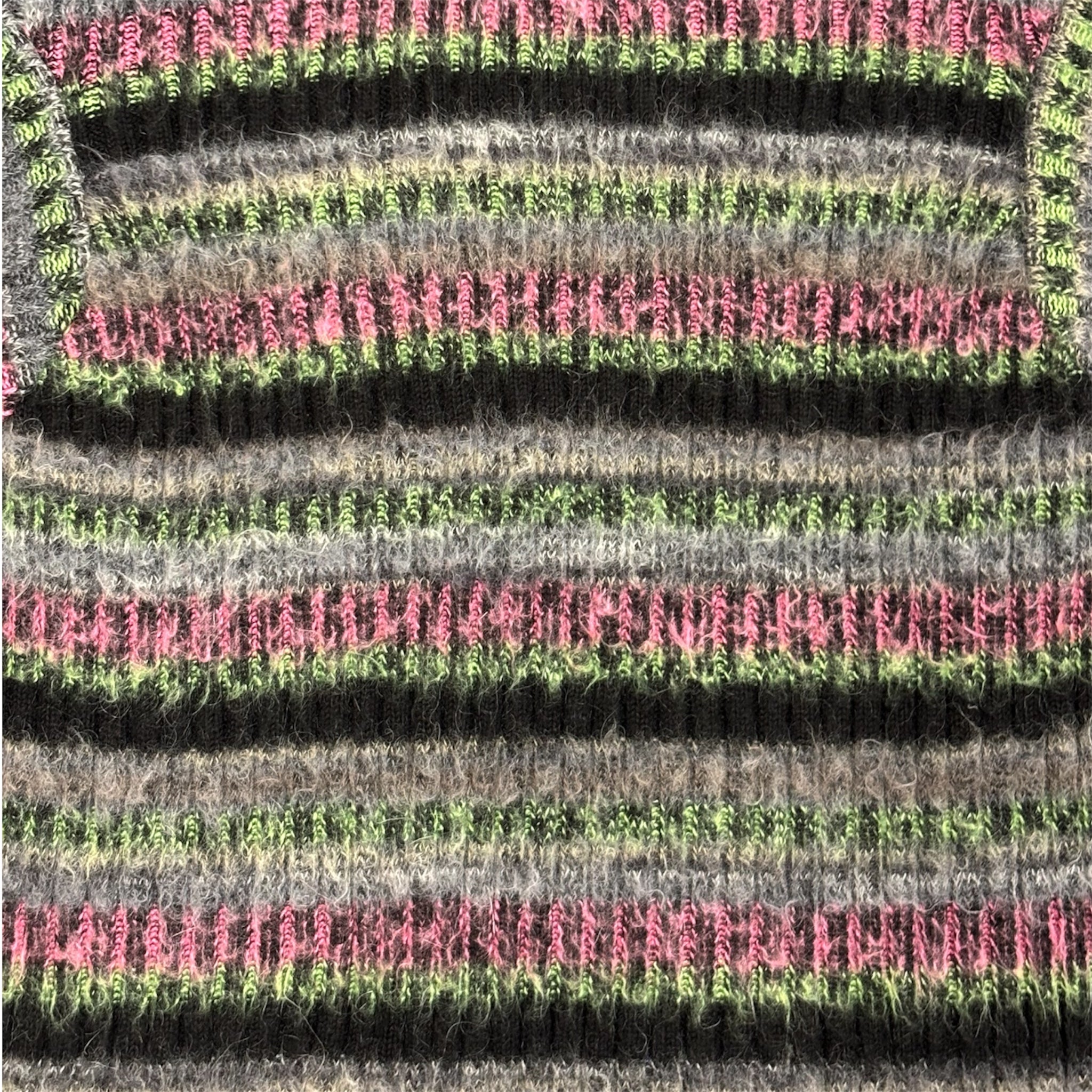 BRUSHED MOHAIR GREY STRIPE