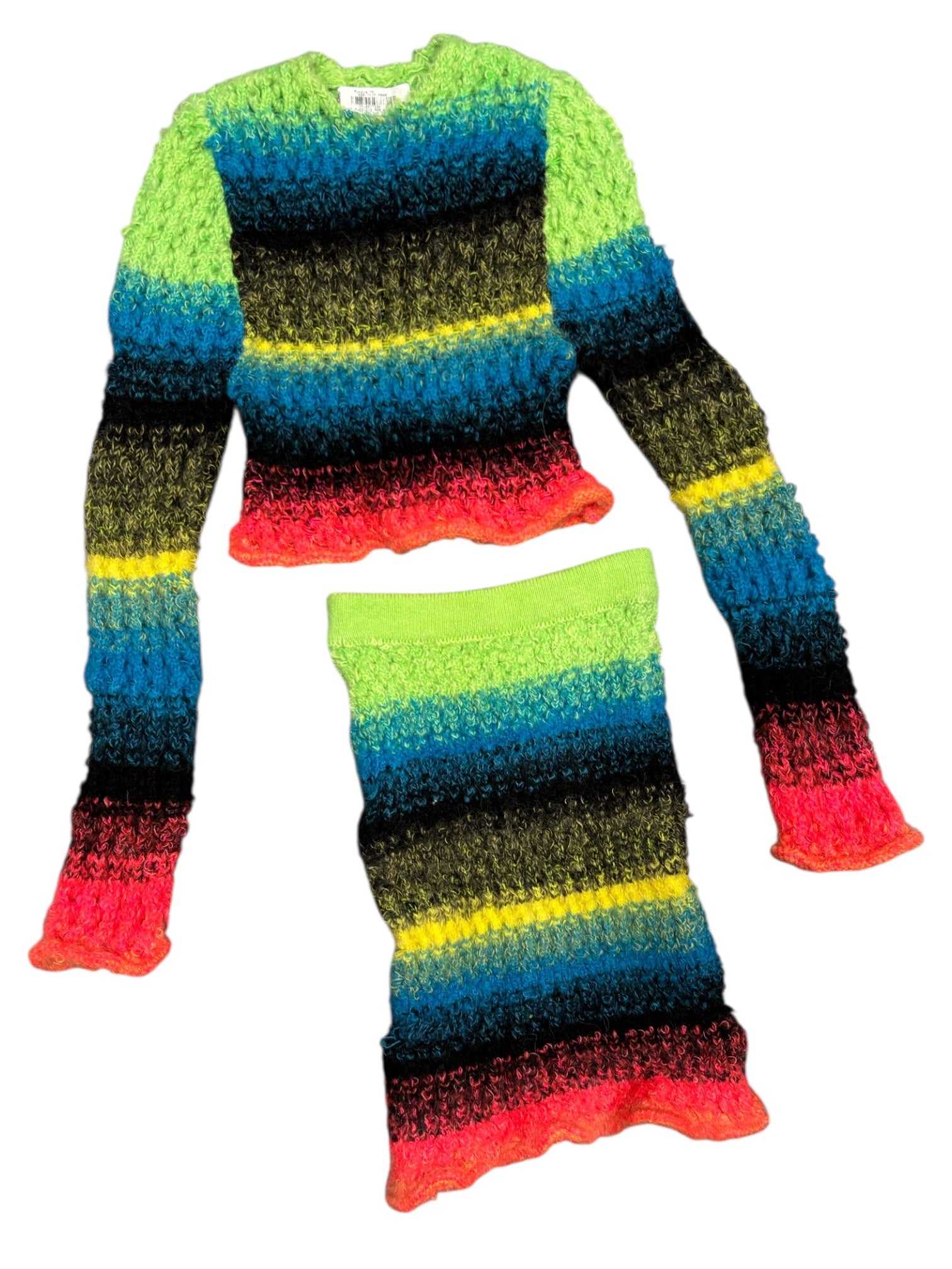 OPEN LACE GREEN MOHAIR SKIRT