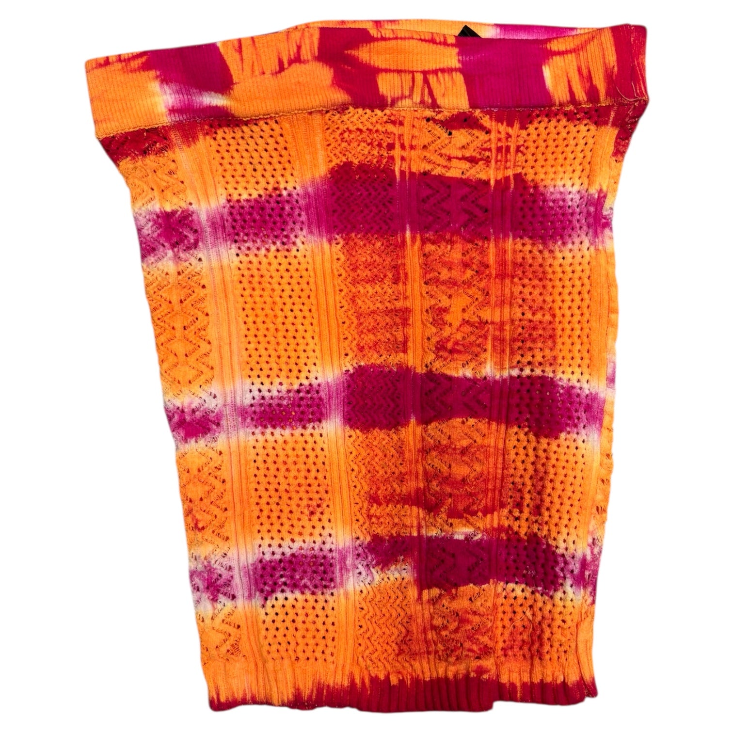 ORANGE ELASTIC MINI SKIRT