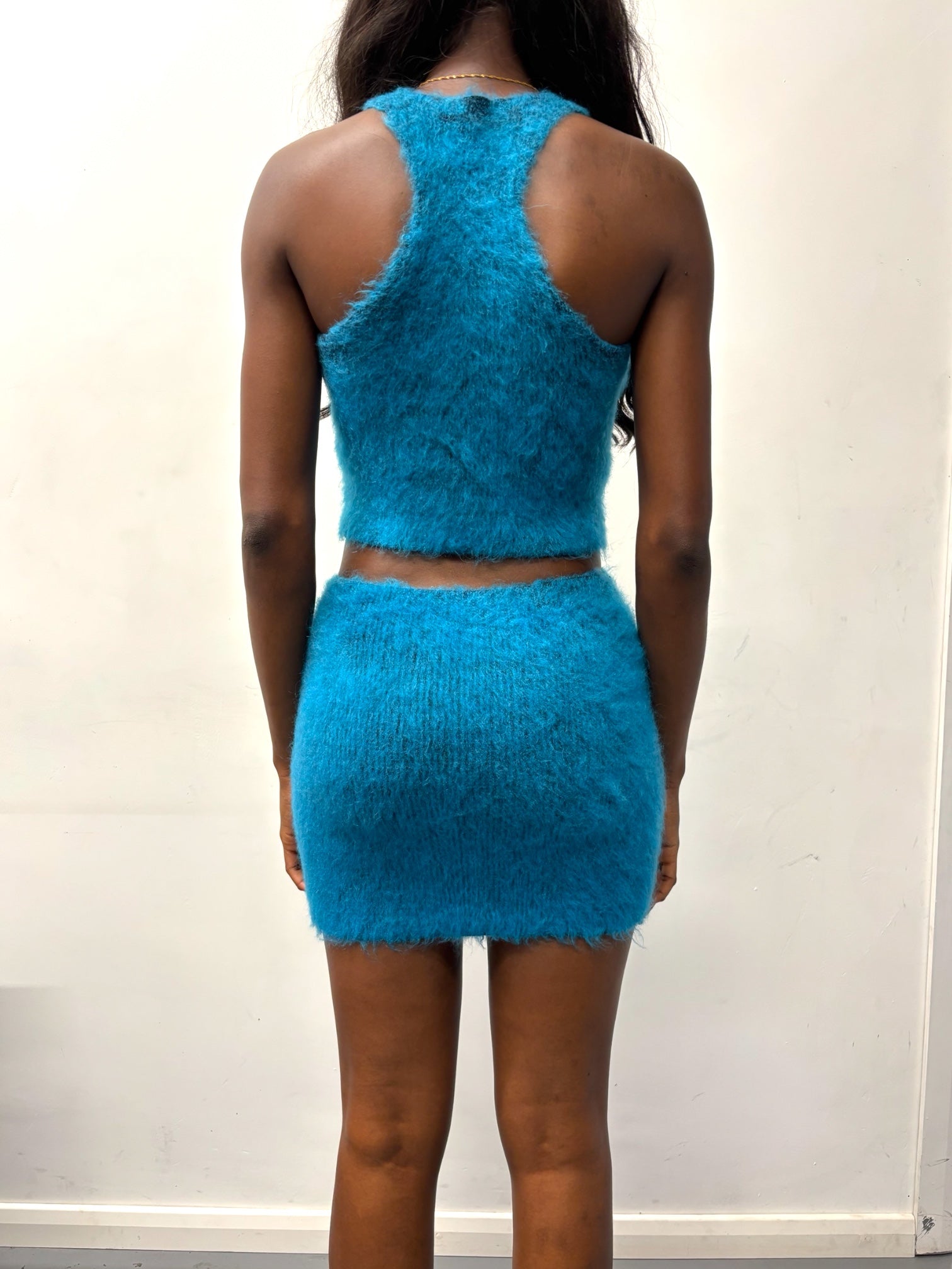 BRUSHED BLUE MINI SKIRT (SET)