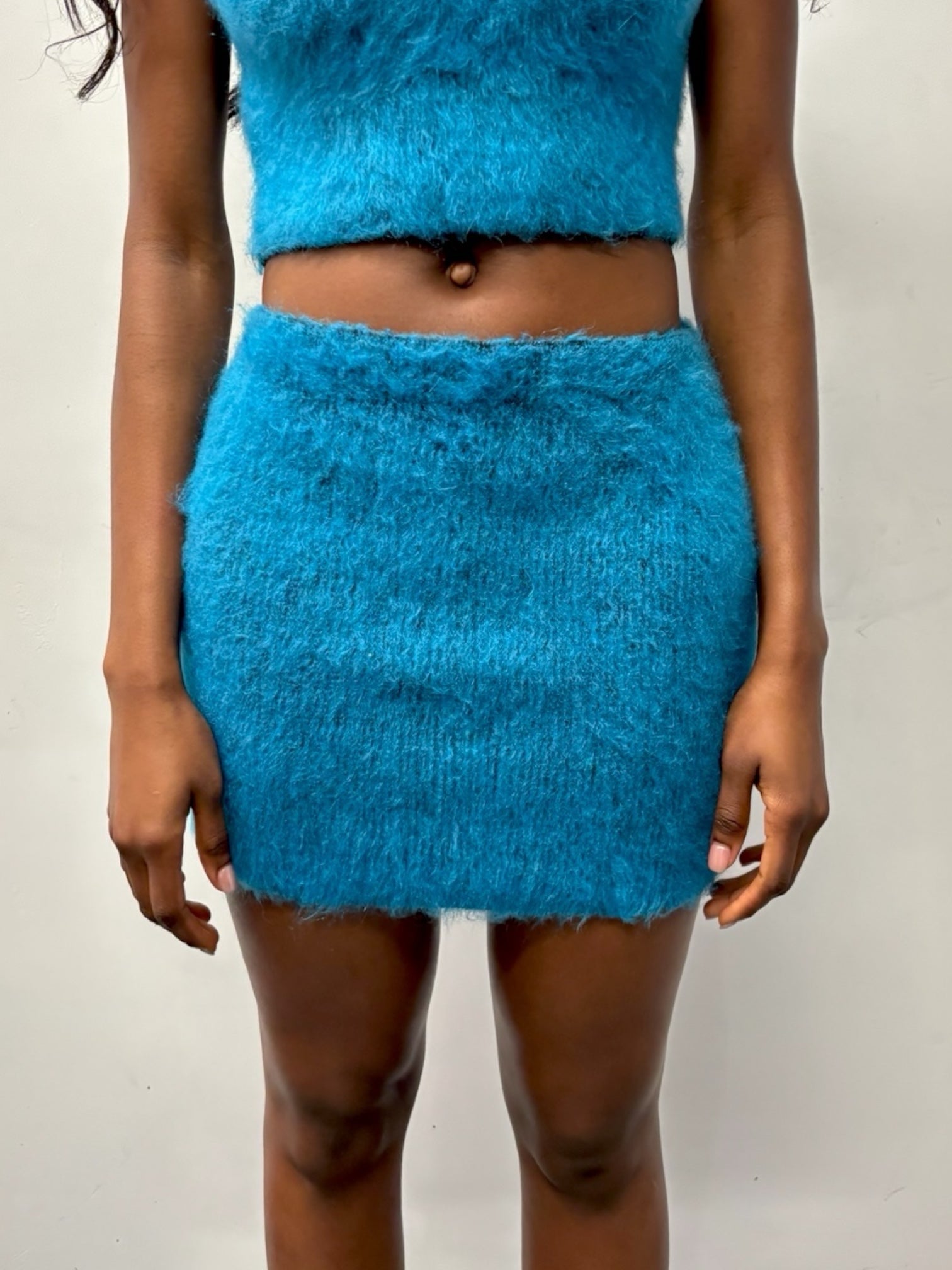BRUSHED BLUE MINI SKIRT (SET)