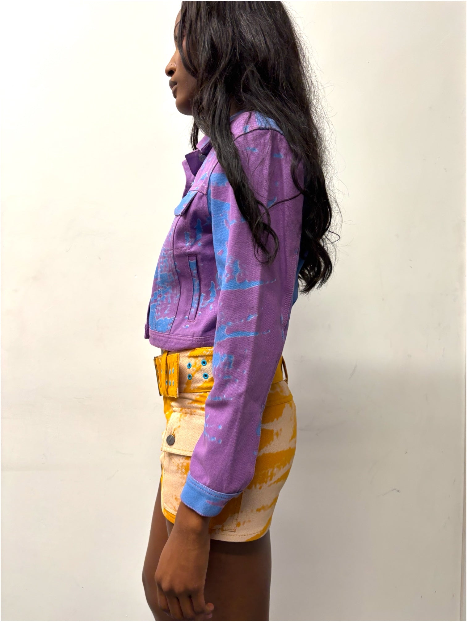 CAMEL BUCKLED MINI SKIRT