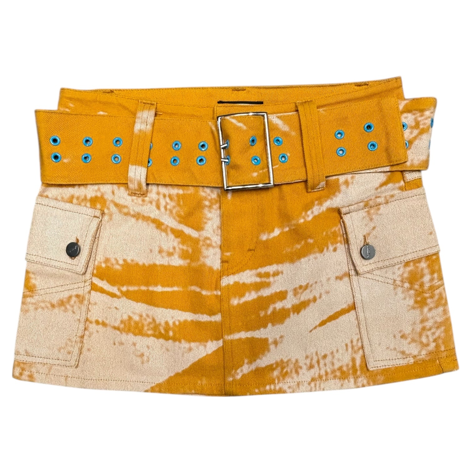 CAMEL BUCKLED MINI SKIRT