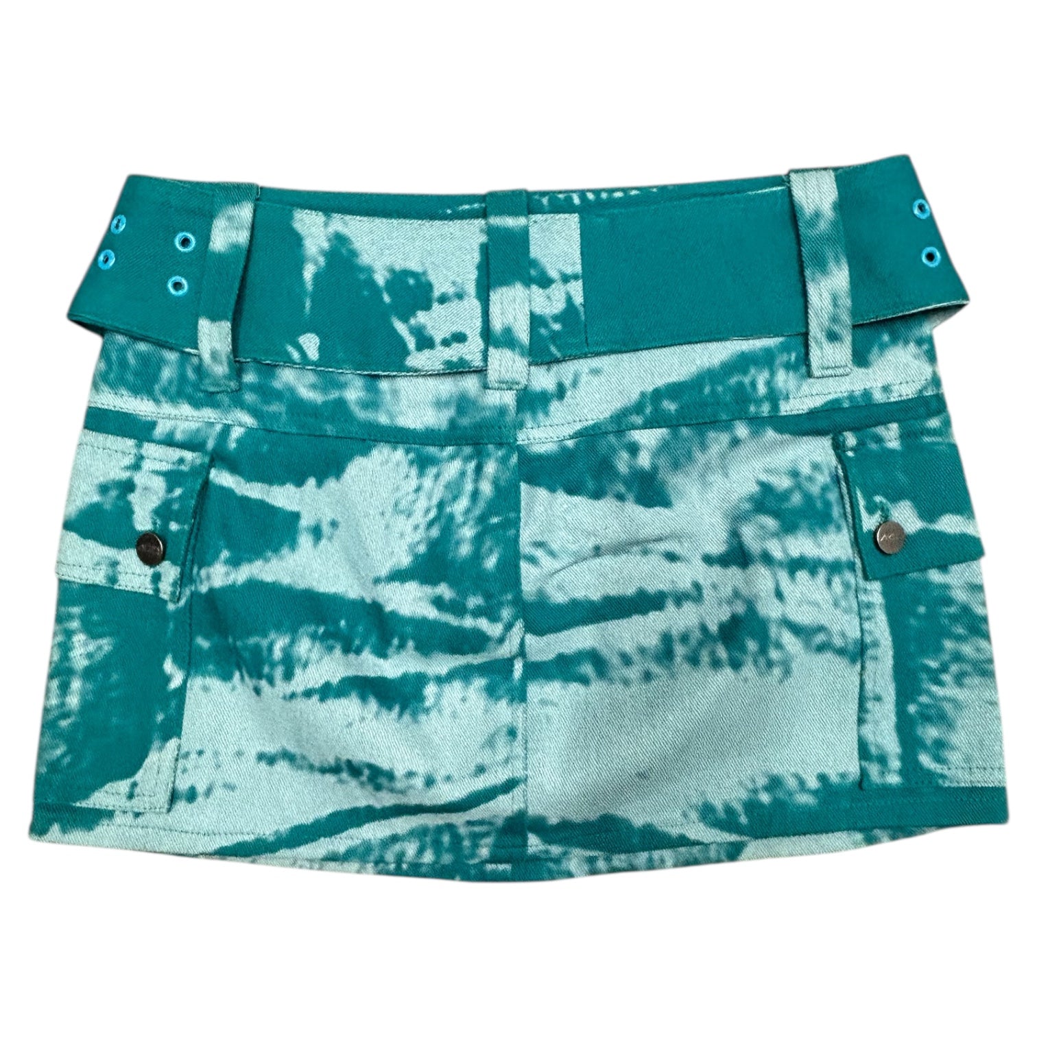 BLUE BUCKLED MINI SKIRT