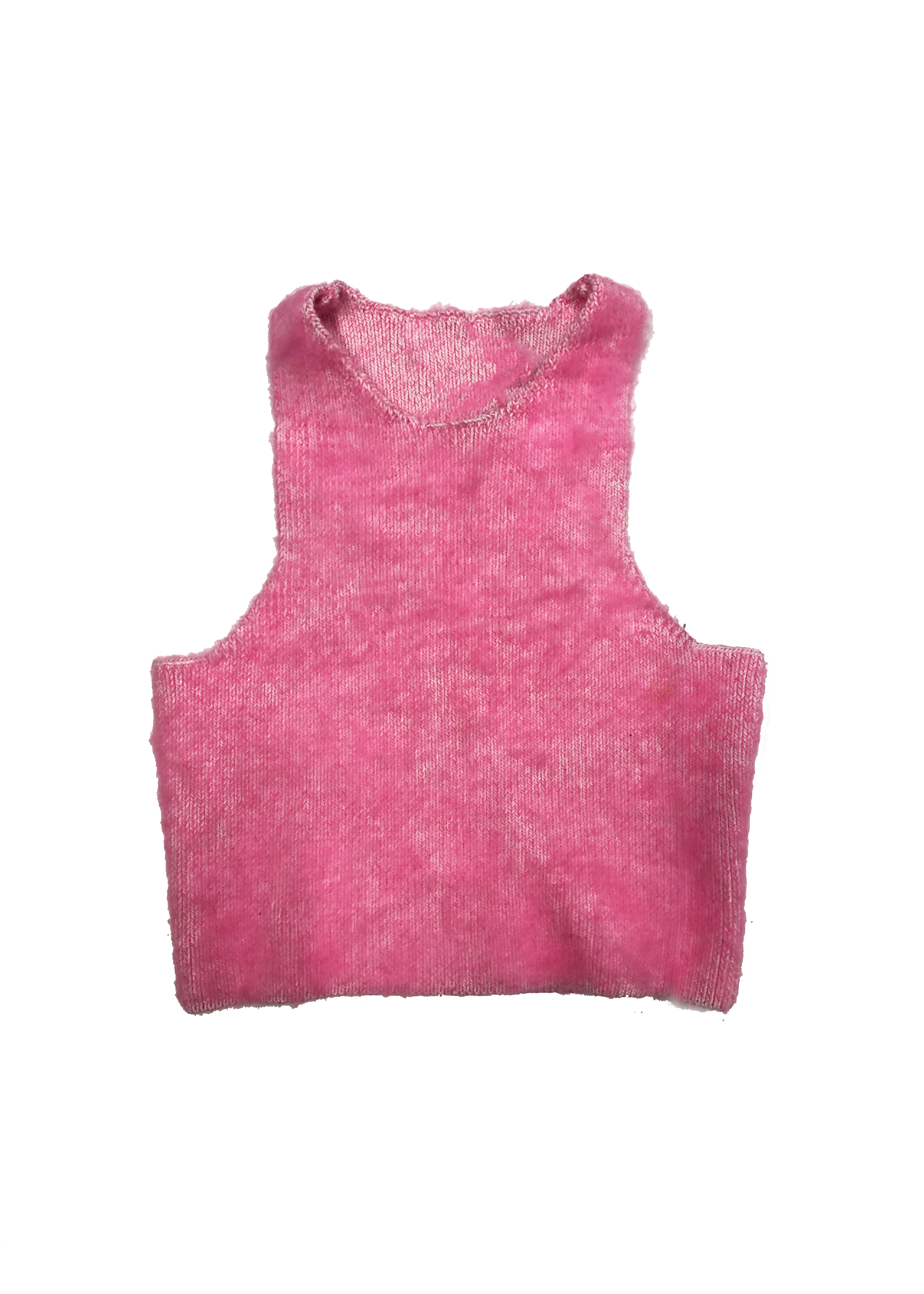 PINK BRUSHED MOHAIR RACER TANK