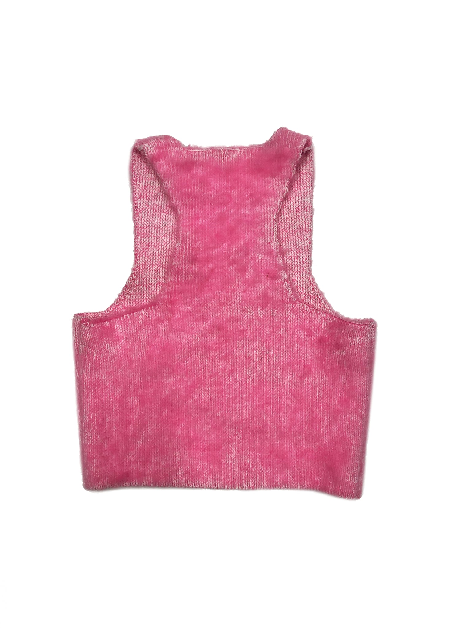 PINK BRUSHED MOHAIR RACER TANK